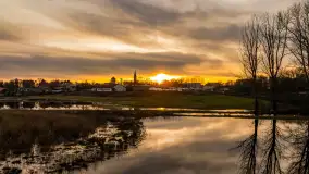 Zachód i rozlewiska przy Karolewie, luty 2024 r. - zdjęcie 39