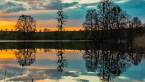 Zachód słońca nad jeziorem Głęboka Kuta, marzec 2024 r. - zdjęcie 4