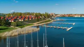 Port Ryn Marina Sośnica z drona, kwiecień 2024 r. - zdjęcie 2