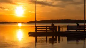 Zachód słońca nad jeziorem Święcajty, kwiecień 2024 r. - zdjęcie 37