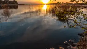 Zachód słońca nad jeziorem Święcajty, kwiecień 2024 r. - zdjęcie 8