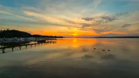 Zachód słońca nad jeziorem Święcajty, Ogonki, wrzesień 2024 r. - zdjęcie 8