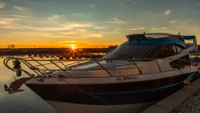 Zachód słońca, Ekomarina Giżycko, grudzień 2024 r. - zdjęcie 2