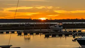 Zachód słońca, Ekomarina Giżycko, grudzień 2024 r. - zdjęcie 15