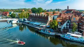 Mikołajki i okoliczne jeziora z drona, wrzesień 2024 r. - zdjęcie 12