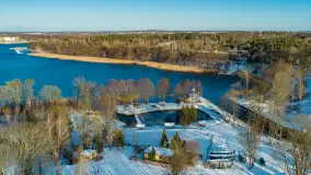 Jezioro Kisajno, Tajty, Piękna Góra w zimowej scenerii z drona - zdjęcie 22