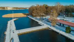 Jezioro Kisajno, Tajty, Piękna Góra w zimowej scenerii z drona - zdjęcie 24