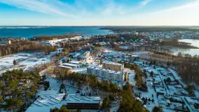 Zimowe jezioro Tajty i okolice z drona, styczeń 2025 r. - zdjęcie 12