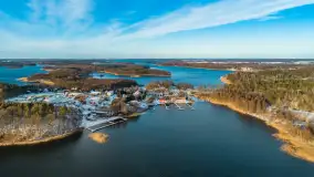 Zimowe jezioro Tajty i okolice z drona, styczeń 2025 r. - zdjęcie 25