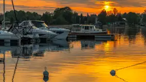 Zachód słońca nad jeziorem Bocznym w Rydzewie, maj 2024 r. - zdjęcie 28