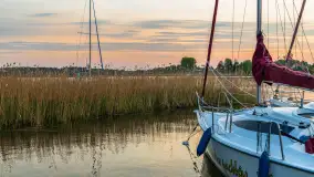 Zachód słońca nad jeziorem Bocznym w Rydzewie, maj 2024 r. - zdjęcie 22