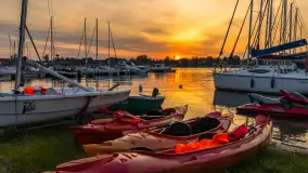 Zachód słońca nad jeziorem Bocznym w Rydzewie, maj 2024 r. - zdjęcie 7