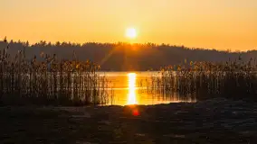 Zachód słońca nad jeziorem Okrągłym, luty 2025 r. - zdjęcie 2