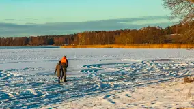 Jezioro Dargin przed zachodem słońca, luty 2025 r. - zdjęcie 17