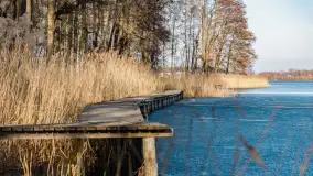 Przedwiośnie na przystani Leśny Zakątek, jezioro Mamry, marzec 2025 r. - zdjęcie 4