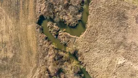 Rzeki Guber i Sajna na zdjęciach z drona, marzec 2025 r. - zdjęcie 12