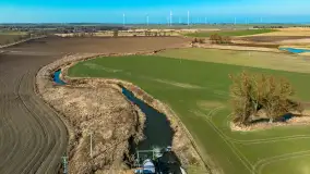 Rzeki Guber i Sajna na zdjęciach z drona, marzec 2025 r. - zdjęcie 41