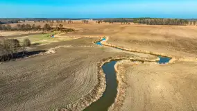 Rzeki Guber i Sajna na zdjęciach z drona, marzec 2025 r. - zdjęcie 36