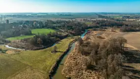 Rzeki Guber i Sajna na zdjęciach z drona, marzec 2025 r. - zdjęcie 43