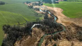 Rzeki Guber i Sajna na zdjęciach z drona, marzec 2025 r. - zdjęcie 37