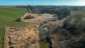 Rzeki Guber i Sajna na zdjęciach z drona, marzec 2025 r. - zdjęcie 25