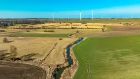 Rzeki Guber i Sajna na zdjęciach z drona, marzec 2025 r. - zdjęcie 31