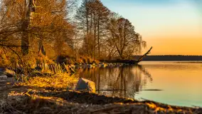 Zachód nad jeziorem Śniardwy, Szeroki Ostrów, marzec 2025 r. - zdjęcie 39