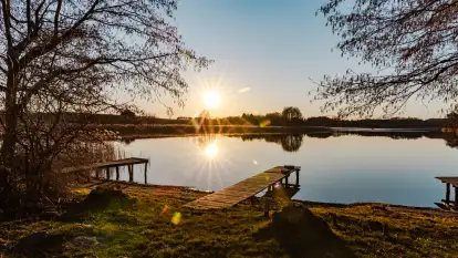 Zachód słońca nad Bindugą Zimny Kąt, marzec 2025r.