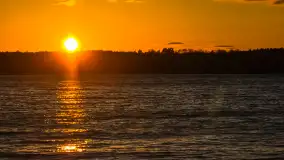 Zachód słońca nad jeziorem Kisajno, widziany z portu COS - zdjęcie 16