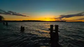 Zachód słońca nad jeziorem Kisajno, widziany z portu COS - zdjęcie 3