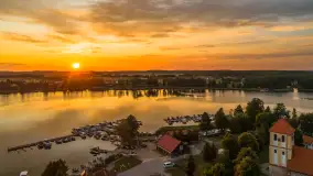 Zachód słońca nad jeziorem Bocznym, Rydzewo z lotu ptaka, lipiec 2025 r. - zdjęcie 10