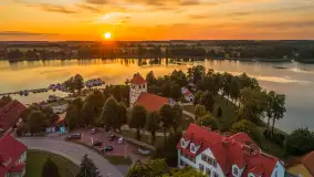 Zachód słońca nad jeziorem Bocznym, Rydzewo z lotu ptaka, lipiec 2025 r. - zdjęcie 8