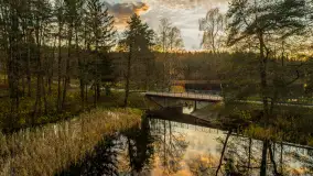 Zachód słońca nad jeziorem Gołdopiwo z drona, listopad 2025 r. - zdjęcie 31