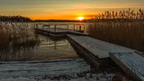 Zimowy zachód słońca nad jeziorem Kisajno, styczeń 2025 r. - zdjęcie 6