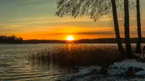 Zimowy zachód słońca nad jeziorem Kisajno, styczeń 2025 r. - zdjęcie 14