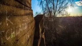 Zachód przy zwalony moście i jeziorze Patelnia, Kruklanki 03.2020 - zdjęcie 25