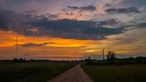 Zachód słońca w okolicach miejscowości Miłki - zdjęcie 1
