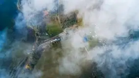 Mgła nad jeziorem Dargin i Nowym Harszem - zdjęcie 2