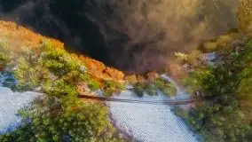 Pierwszy śnieg i wschód słońca nad jeziorem Boczne - zdjęcie 5