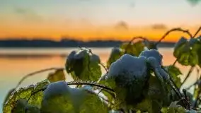 Pierwszy śnieg i wschód słońca nad jeziorem Boczne - zdjęcie 18