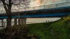 Wschód słońca przy moście Sztynorckim i jeziorze Dargin - zdjęcie 7