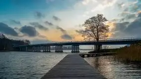 Wschód słońca przy moście Sztynorckim i jeziorze Dargin - zdjęcie 11