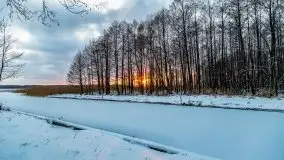 Zimowy zachód słońca między jeziorem Dargin i Sztynorckie - zdjęcie 20