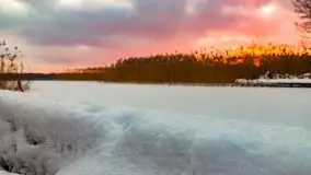 Zimowy zachód słońca między jeziorem Dargin i Sztynorckie - zdjęcie 17