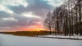 Zimowy zachód słońca między jeziorem Dargin i Sztynorckie - zdjęcie 22