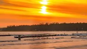 Zachód słońca w Giżycku nad jeziorem Niegocin 02.2021 - zdjęcie 9