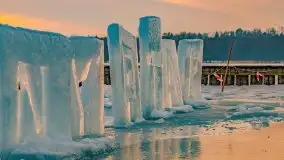 Zachód słońca w Giżycku nad jeziorem Niegocin 02.2021 - zdjęcie 12