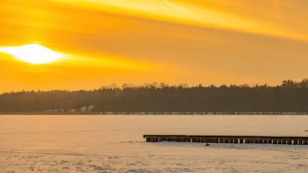 Zachód słońca w Giżycku nad jeziorem Niegocin 02.2021 - zdjęcie 6