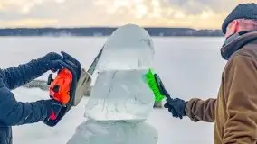 Fotorelacja z rzeźbienia w lodzie w Giżycku - zdjęcie 55