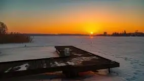 Zima i zachód słońca w porcie Tło Dla Mew - zdjęcie 25